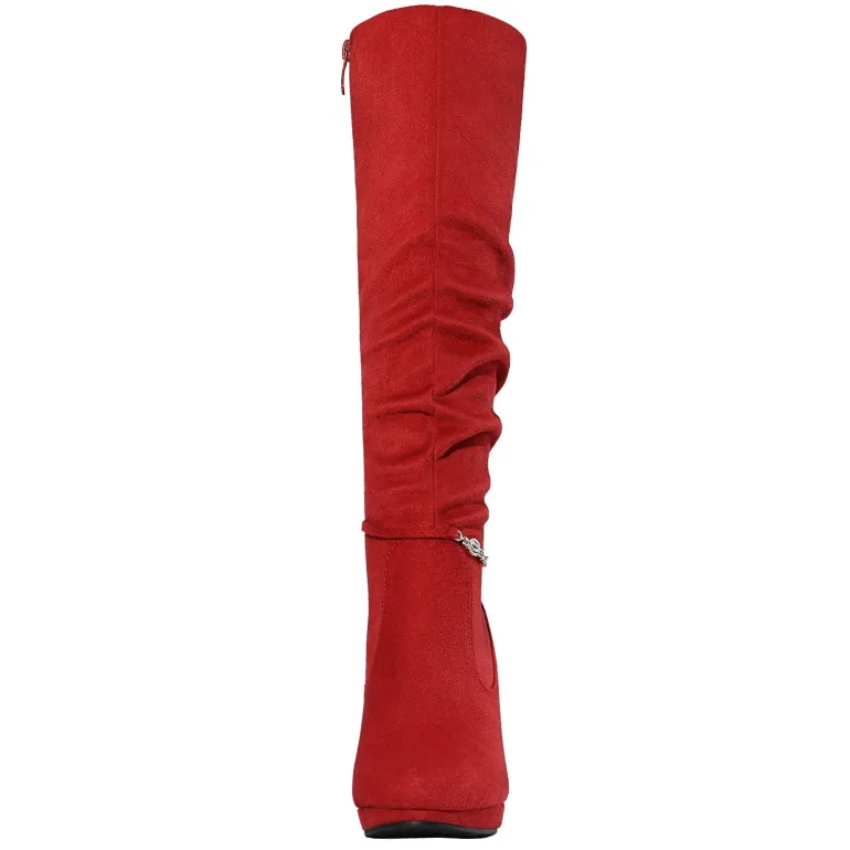 Women's Knee-High Platform Heeled Boots