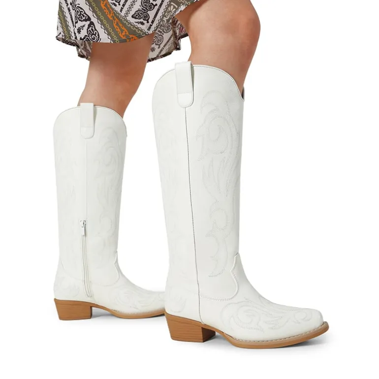 Women’s Knee-High Western Block Heel Boots