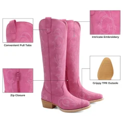 Women’s Knee-High Western Block Heel Boots