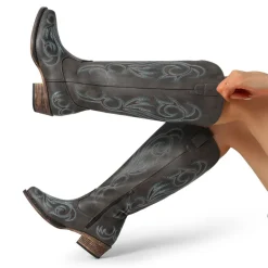 Women’s Knee-High Western Block Heel Boots