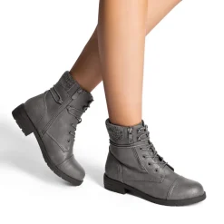 Women’s Knit-Cuff Moto Ankle Boots