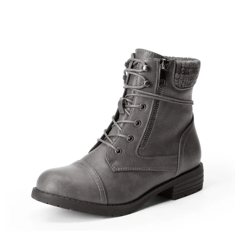 Women’s Knit-Cuff Moto Ankle Boots