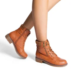 Women’s Knit-Cuff Moto Ankle Boots