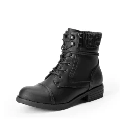 Women’s Knit-Cuff Moto Ankle Boots