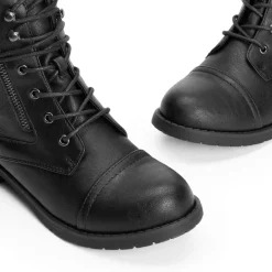 Women’s Knit-Cuff Moto Ankle Boots