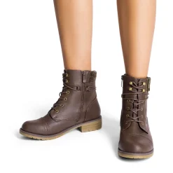 Women’s Knit-Cuff Moto Ankle Boots