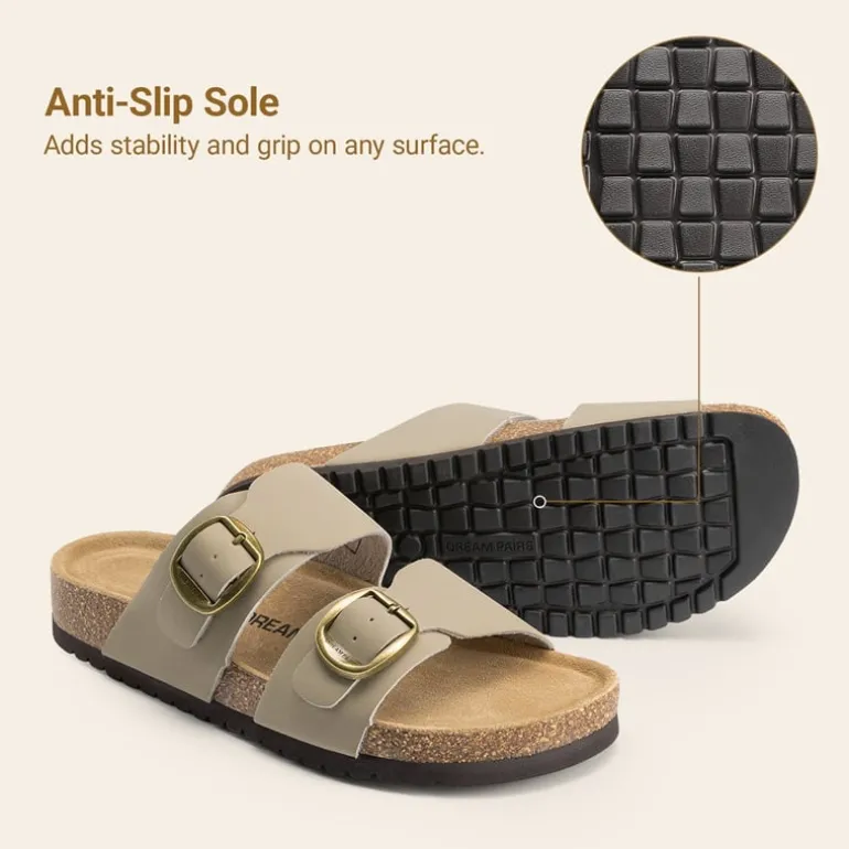 Women’s Leather Slip-On Sandals with Arch Support