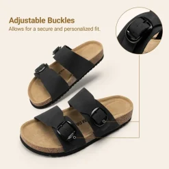 Women’s Leather Slip-On Sandals with Arch Support