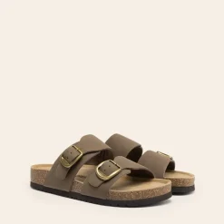 Women’s Leather Slip-On Sandals with Arch Support