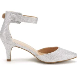 Women's Low Heel Ankle Strap Pumps
