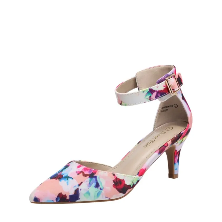 Women's Low Heel Ankle Strap Pumps