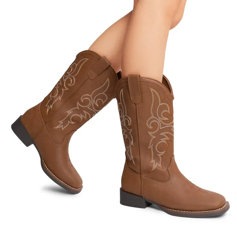 Women’s Mid-Calf Embroidered Cowboy Boots