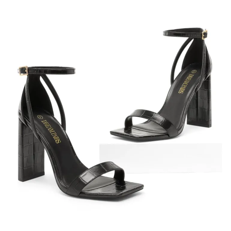 Women's Open Toe Chunky High Heel Sandals