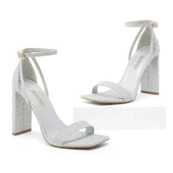 Women's Open Toe Chunky High Heel Sandals