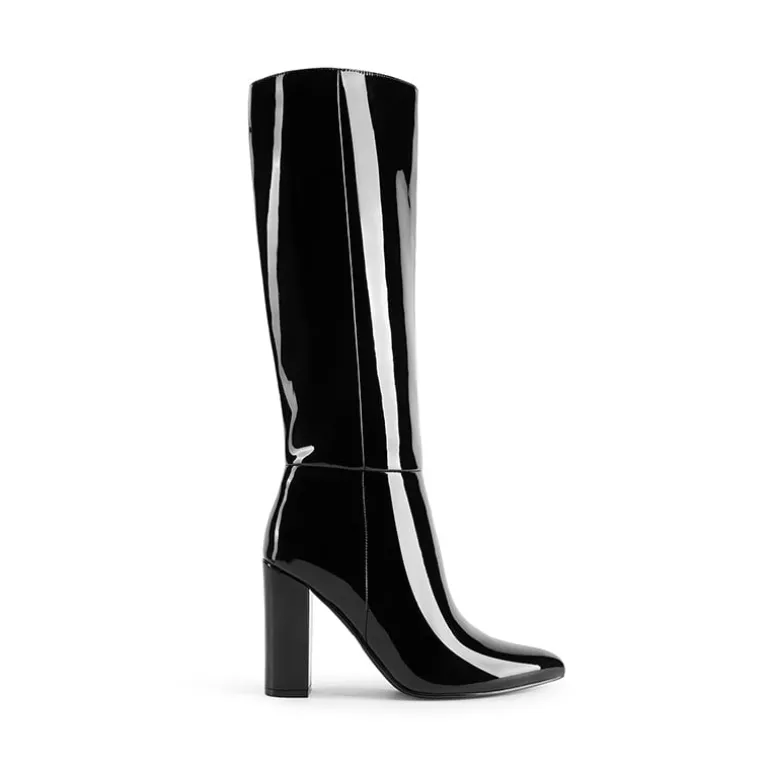 Women’s Pointed-Toe Chunky Heel Knee-high Boots