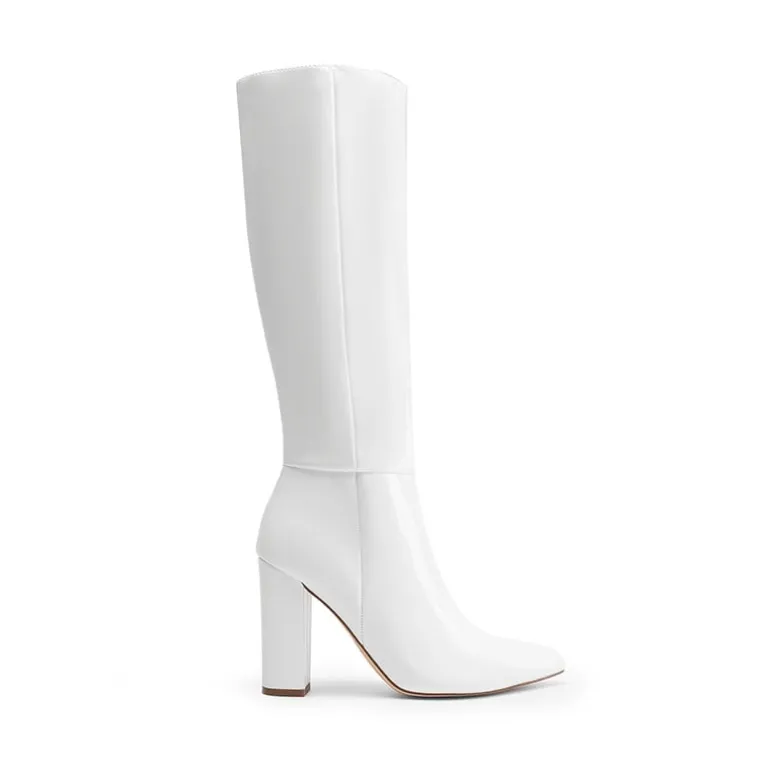 Women’s Pointed-Toe Chunky Heel Knee-high Boots