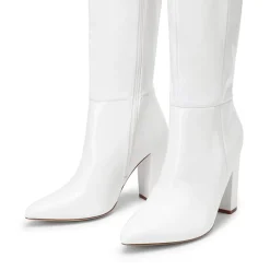 Women’s Pointed-Toe Chunky Heel Knee-high Boots