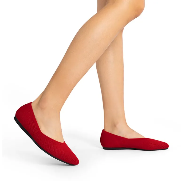 Women's Pointed Toe Knit Slip-On Flats