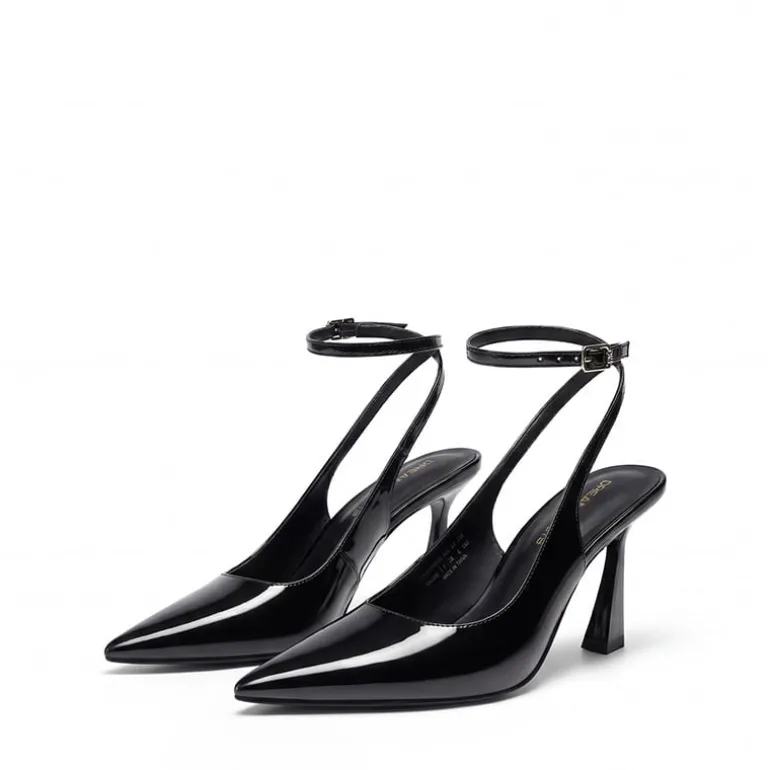 Women’s Pointed Toe Slingback Pumps with Buckle Strap