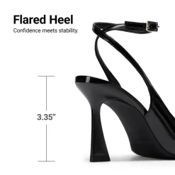 Women’s Pointed Toe Slingback Pumps with Buckle Strap