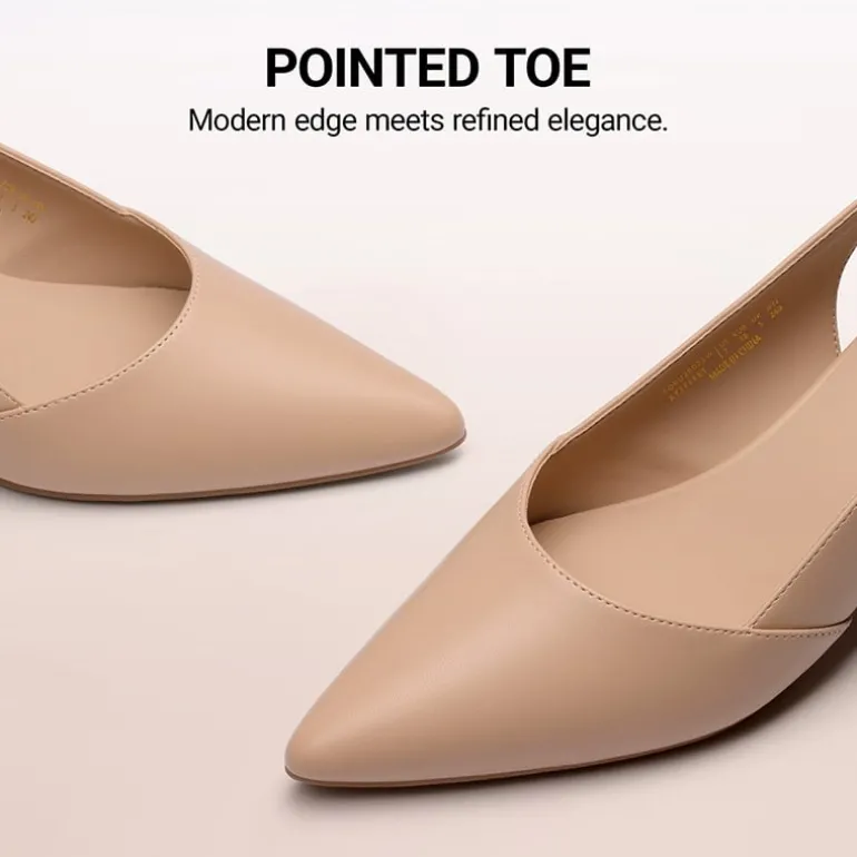Women's Pointed Toe Slingback Block Heel Pumps