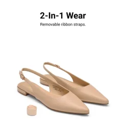 Women's Pointed-Toe Slingback Flats with DIY Ribbon