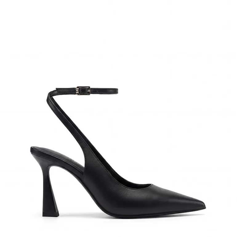 Women’s Pointed Toe Slingback Pumps with Buckle Strap