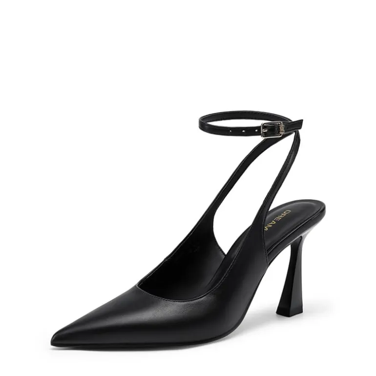 Women’s Pointed Toe Slingback Pumps with Buckle Strap