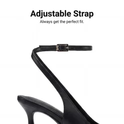 Women’s Pointed Toe Slingback Pumps with Buckle Strap