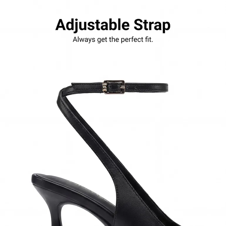 Women’s Pointed Toe Slingback Pumps with Buckle Strap