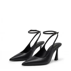Women’s Pointed Toe Slingback Pumps with Buckle Strap