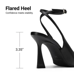 Women’s Pointed Toe Slingback Pumps with Buckle Strap