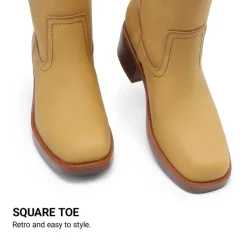 Women’s Retro Square Toe Block Heel Western Boots