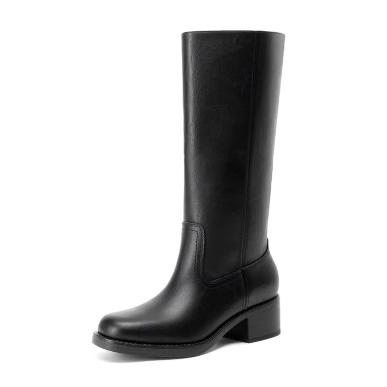 Women’s Retro Square Toe Block Heel Western Boots