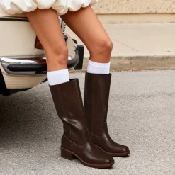 Women’s Retro Square Toe Block Heel Western Boots