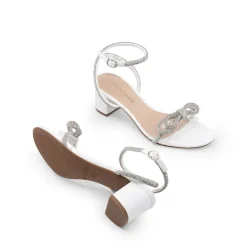 Women’s Rhinestone Bow Heeled Sandals