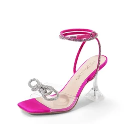 Women’s Rhinestone Bowknot High-Heeled Sandals