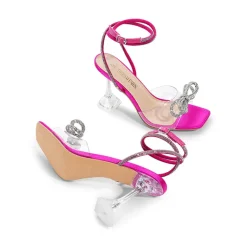 Women’s Rhinestone Bowknot High-Heeled Sandals