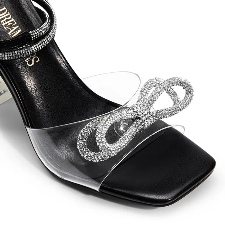 Women’s Rhinestone Bowknot High-Heeled Sandals
