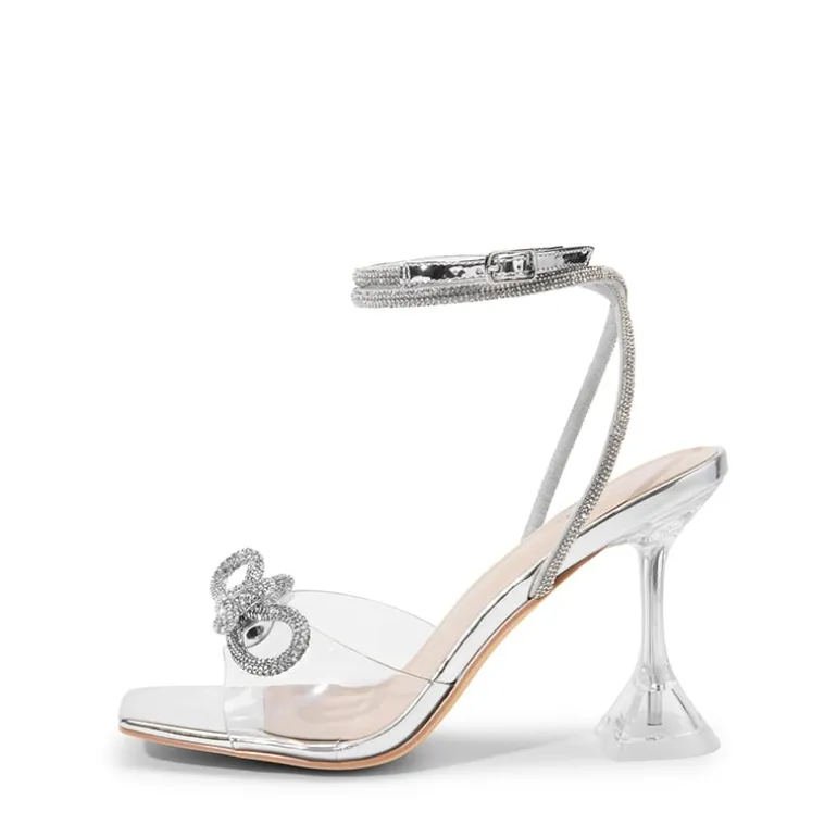 Women’s Rhinestone Bowknot High-Heeled Sandals