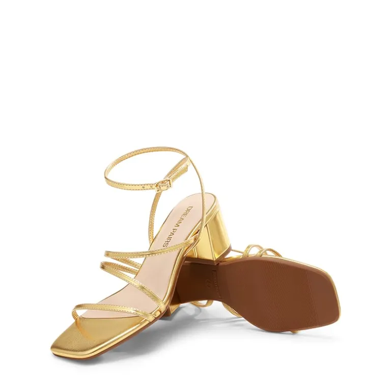Women’s Rhinestone Strappy Block Heel Sandals