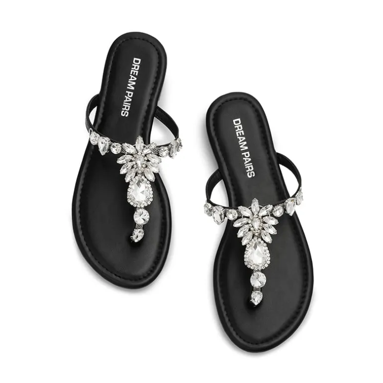 Women’s Rhinestone Thong Flip-Flop Sandals