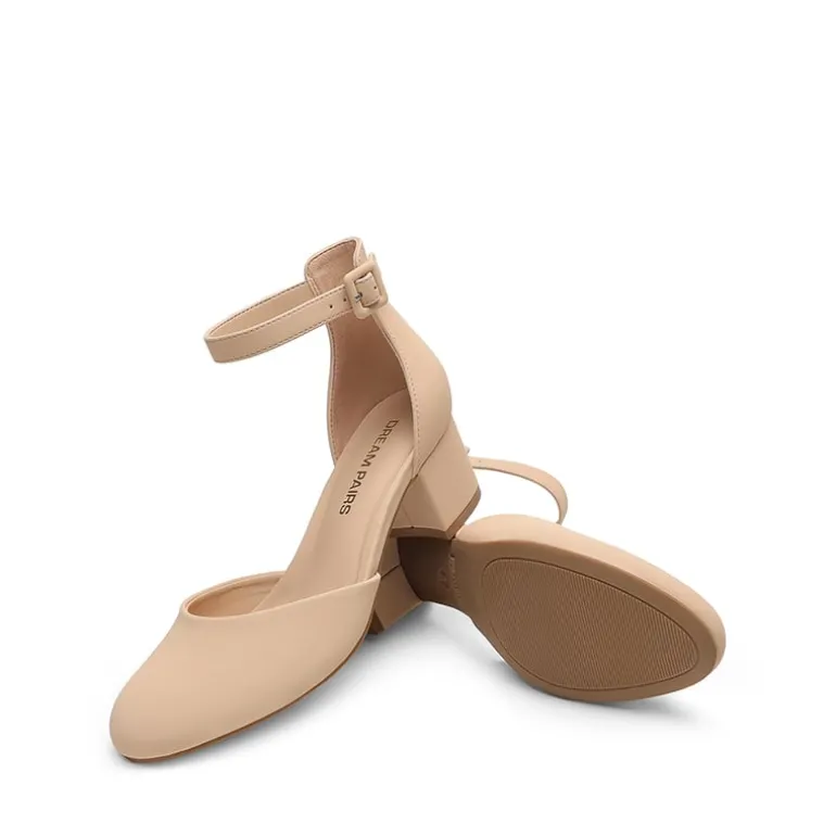 Women’s Round-Toe D’Orsay Block Heel Pumps