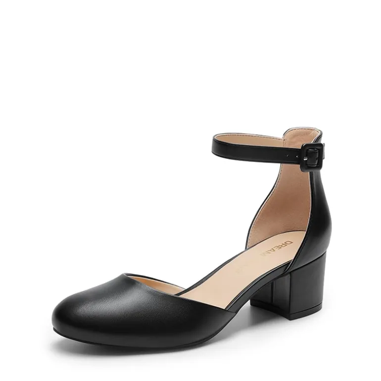 Women’s Round-Toe D’Orsay Block Heel Pumps