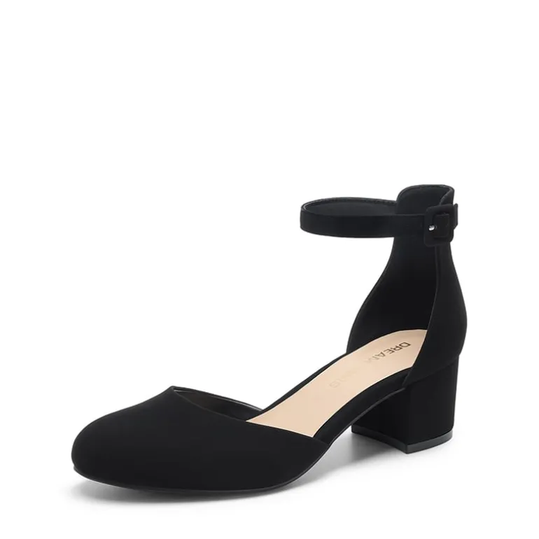 Women’s Round-Toe D’Orsay Block Heel Pumps