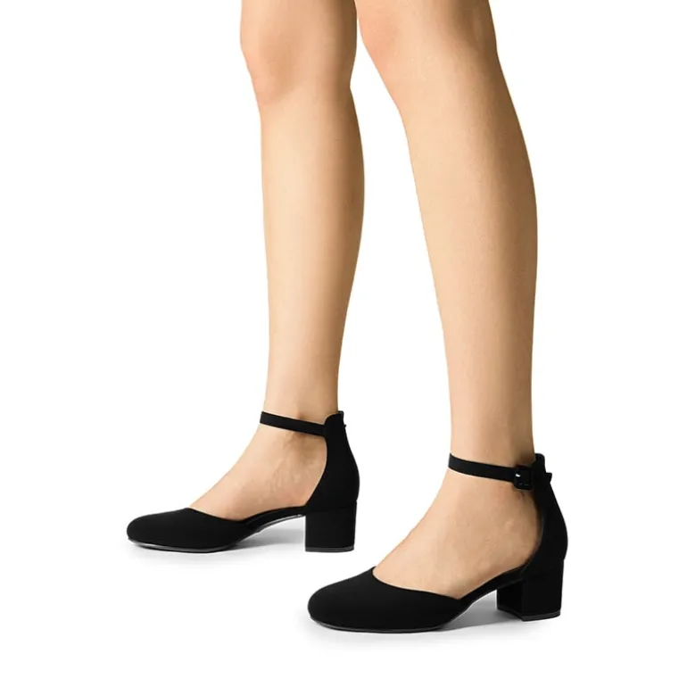 Women’s Round-Toe D’Orsay Block Heel Pumps