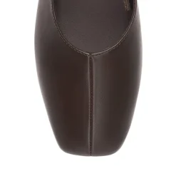 Women's Square Toe Ballet Flats with Elastic Strap & Bow