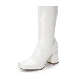 Women’s Square-Toe Block Heel Go-Go Boots