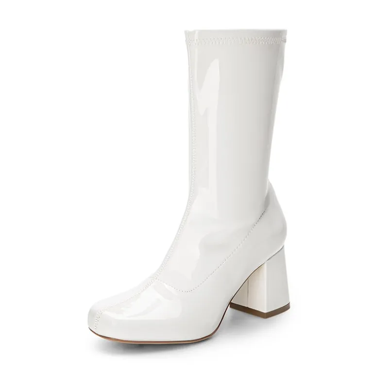 Women’s Square-Toe Block Heel Go-Go Boots