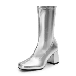 Women’s Square-Toe Block Heel Go-Go Boots